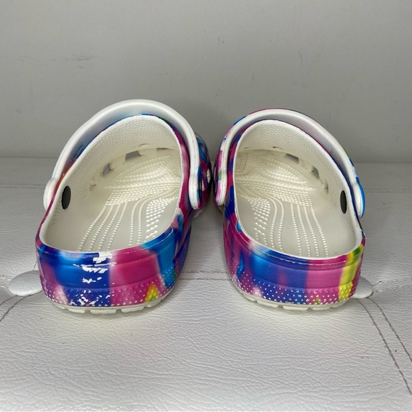 Crocs Classic Solarized Tie Dye Clog Size 7 Pink Purple Blue Yellow - Picture 3 of 8